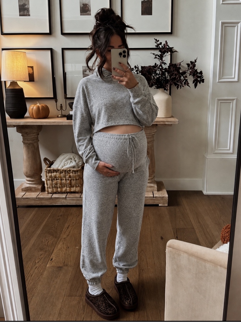 ASOS DESIGN Maternity Supersoft Gray High Neck Tracksuit Lounge Set
